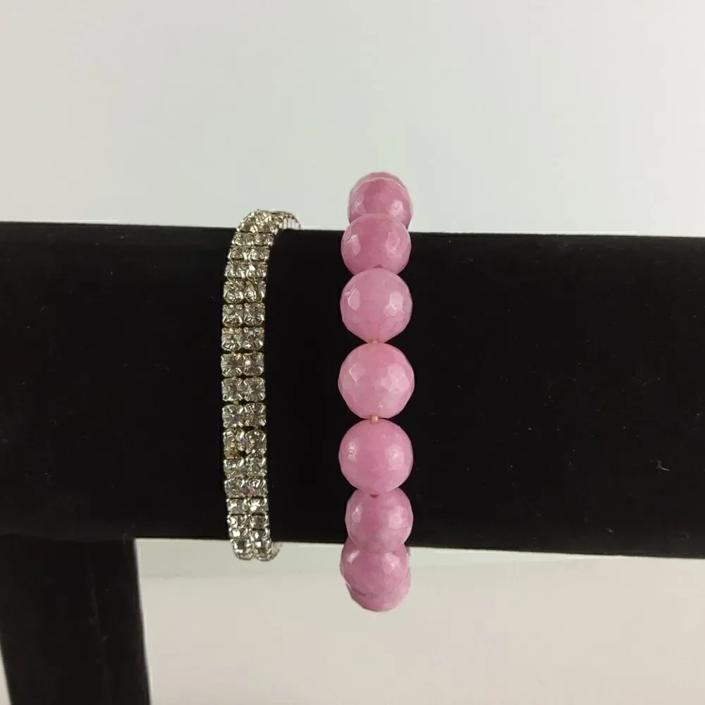 (3/$20) elastic beaded love and tennis bracelets